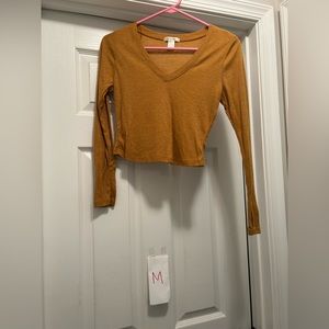 Bozzolo medium v-neck long sleeve cropped tee